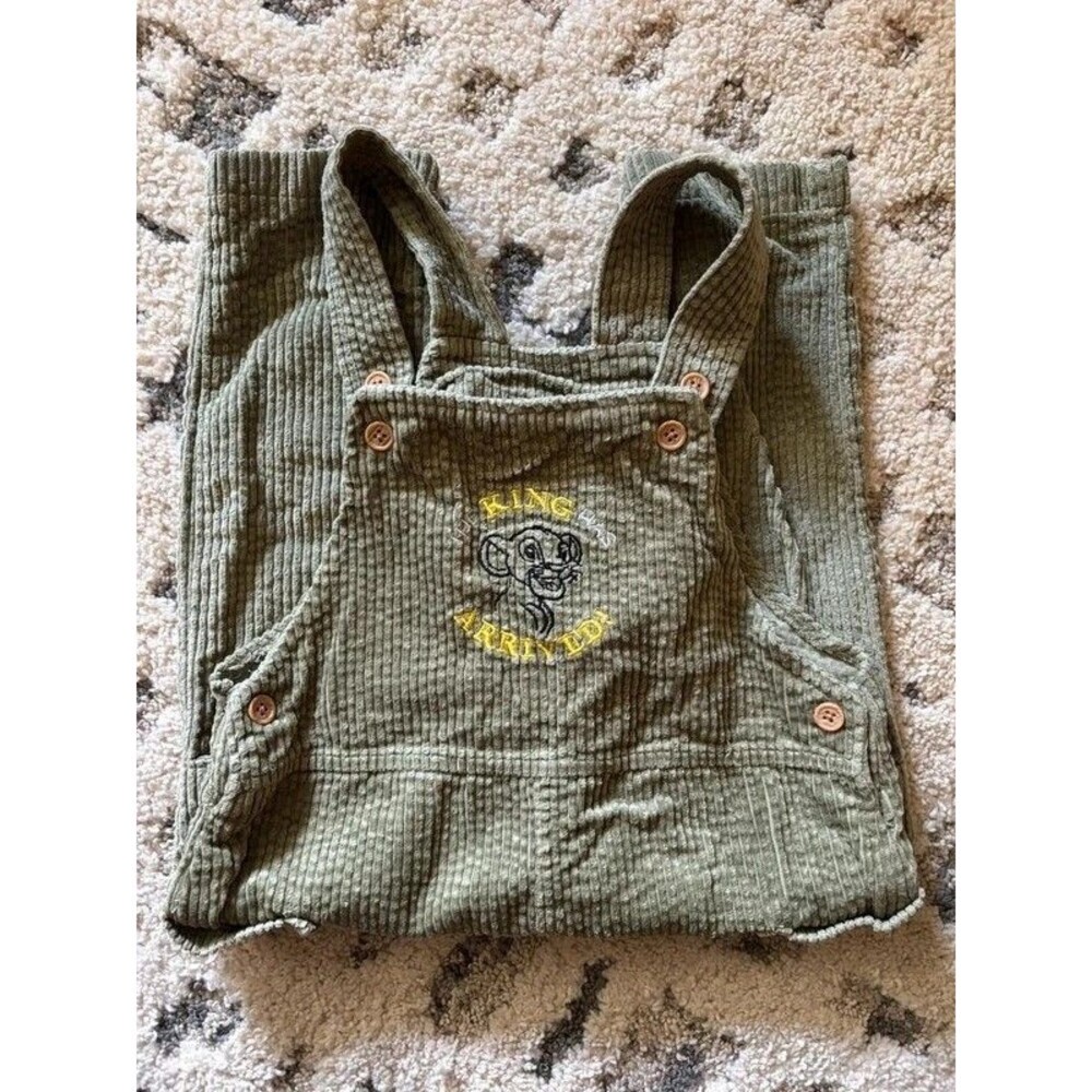Disney Baby Lion King Simba Green Corduroy Overalls 24M